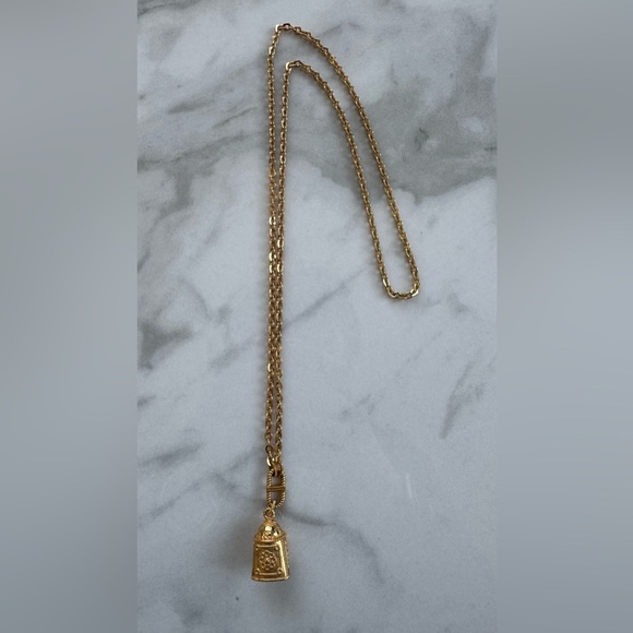 Rebecca Italy Jewelry - Rebecca Italy Gold Plated Chain Necklace with Dark Green Crystal Pendant